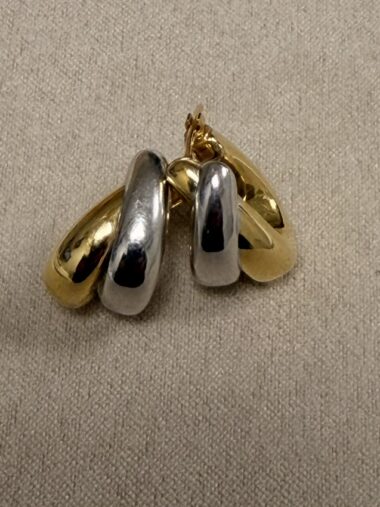 Boucles d&rsquo;oreilles Bicolore Thermoformée OR 750/1000
