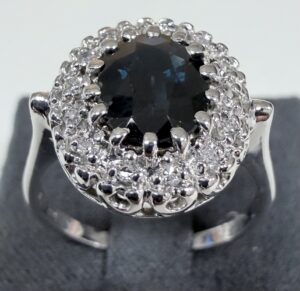Bague Or 585/1000 Saphir et Diamants