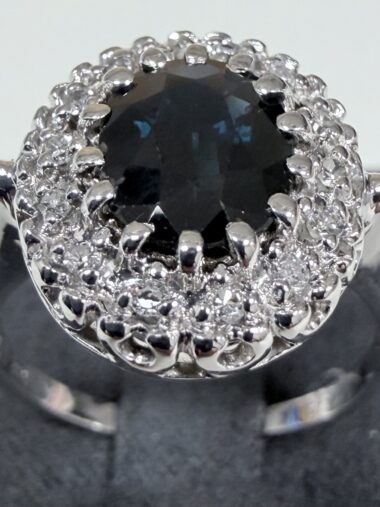Bague Or 585/1000 Saphir et Diamants