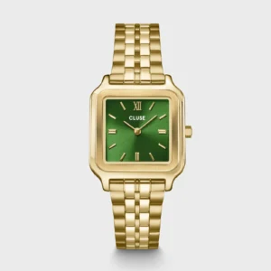 Montre Cluse Gracieuse acier, vert forêt, dorée CW11905