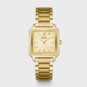 Montre Cluse Gracieuse acier, cadran soleillé entièrement dorée CW11911