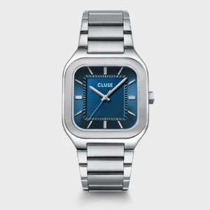 Montre Cluse Quadrus acier, bleu, argentée CW25701