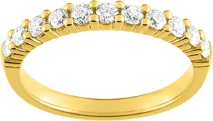 Alliance taille 54 demi diamant 0.50ct gh-p1p2 or 750/1000 jaune