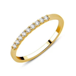 Alliance taille 54 Demi griffes 9 diamants 0,12 cts Or 750/1000 Jaune