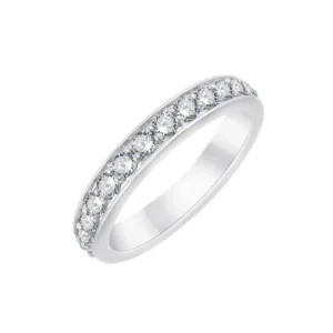 Alliance taille 54 Demi rail griffes Argent Gris rhodié