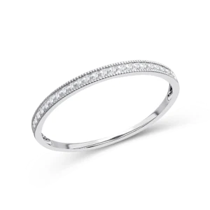 Alliance taille 54 diamants 0,06ct or blanc 375 eme Or 375/1000 Gris palladié