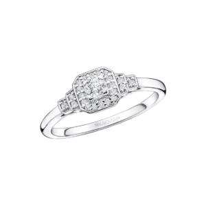 Bague empierrée Mauboussin taille 54 un automne 1930 n°2 or gris et diamants Or 750/1000 Gris rhodié