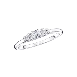 Bague empierrée Mauboussin taille 54 un printemps 1930 n°2 or gris et diamants Or 750/1000 Gris rhodié