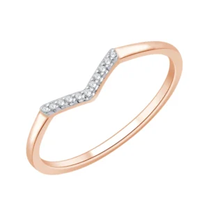 Bague empierrée taille 54 11 diamants 0,025 ct or rose rh 750 Or 750/1000
