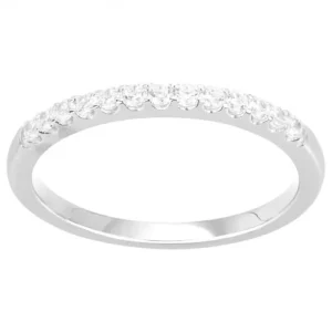 Bague empierrée taille 54 argent. 13 oxydes de zirconium gris rhodié