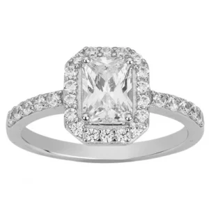 Bague empierrée taille 54 argent. 29oxydes de zirconium gris rhodié