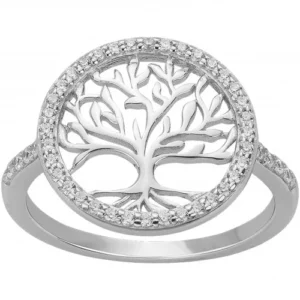 Bague empierrée taille 54 argent 925 et 44 oxyde de zirconium gris rhodié