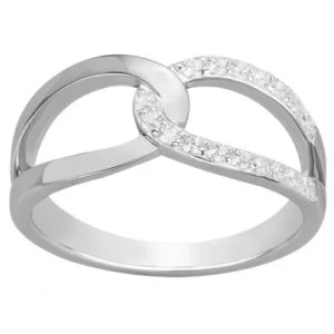Bague empierrée taille 54 argent. et 17oxydes de zirconium gris rhodié