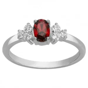 Bague empierrée taille 54 argent. oxydes de zirconium et spinelle synthetique argent gris rhodié