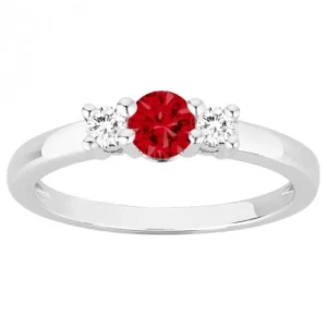 Bague empierrée taille 54 argent. spinelle synthetique et oxydes de zirconium gris rhodié