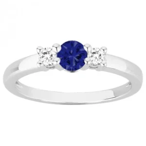 Bague empierrée taille 54 argent. spinelle synthetique et oxydes de zirconium gris rhodié