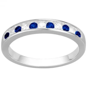 Bague empierrée taille 54 argent. spinelle synthetique et oxydes de zirconium gris rhodié