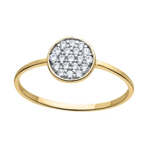 Bague empierrée taille 54 Or 375/1000 bague oxydes Jaune
