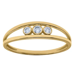 Bague empierrée taille 54 Or 375/1000 bague oxydes Jaune