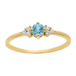 Bague empierrée taille 54 Or 375/1000 bague oxydes + to Jaune
