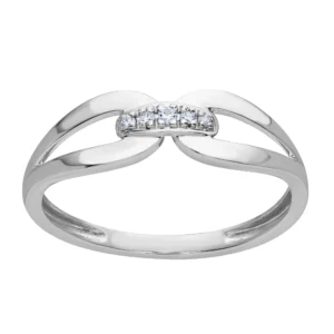 Bague empierrée taille 54 Or 750/1000 bague diamant hp1 0.033ct Gris rhodié