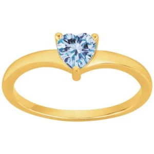 Bague empierrée taille 54 pl.or et spinelle bleu plaqué or jaune