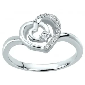 Bague empierrée taille 56 argent. oxydes de zirconium t.56 gris rhodié