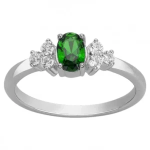 Bague empierrée taille 58 argent. oxydes de zirconium et pierre synthetique argent gris rhodié