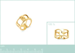 Bague empierrée taille 58 plaqué or 750 3mic jaune