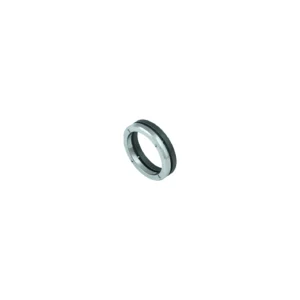 Bague herbelin bijoux taille 62 newport double acier brosse et titane dark acier et titane gris