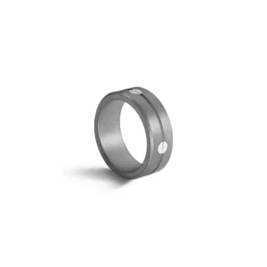 Bague herbelin bijoux taille 62 newport titane dark gris