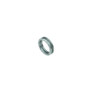 Bague herbelin bijoux taille 66 newport double acier brosse gris