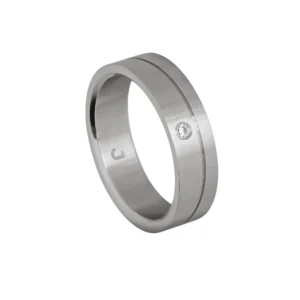 Bague jourdan empierrée taille 64 heimdall bague acier, diamant