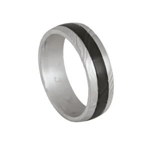Bague jourdan taille 64 cesar bague acier damasse bicolore noir
