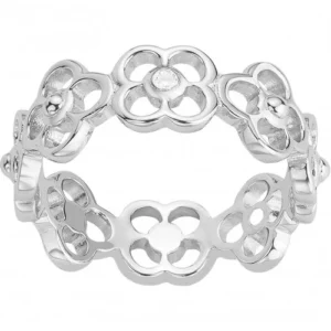 Bague la garçonne diamant empierrée taille 54 argent 925 et 1 diamant gris rhodié