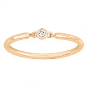Bague la garçonne diamant empierrée taille 54 en plaque or 3 microns et diamants jaune