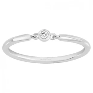 Bague la garçonne diamant empierrée taille 54 etats d ames au pluriel -optimiste en argent et diamants gris rhodié