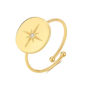 Bague pixies acier jaune