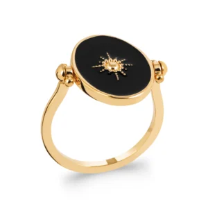 Bague taille 54 plaqué or 750 3mic laque jaune