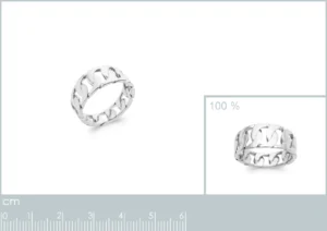 Bague taille 56 argent 925 rhodié gris