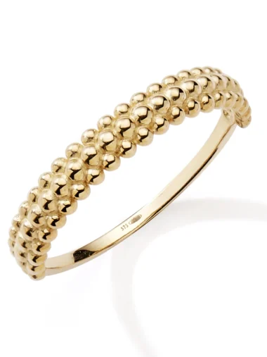 Bague tout or taille 52 375 or jaune tt or petites boules 3rang or 375/1000