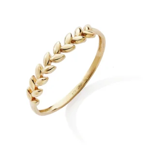 Bague tout or taille 54 375 or jaune feuille Or 375/1000
