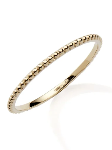 Bague tout or taille 54 375 or jaune tt or petites boules 1rang or 375/1000