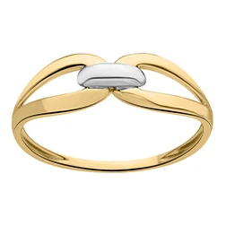 Bague tout or taille 54 Or 750/1000 bague lien central bicolore