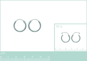 Boucles d'oreilles créoles 16mm argent gris rhodié