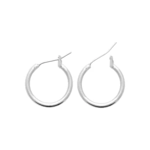 Boucles d'oreilles créoles argent 925 gris