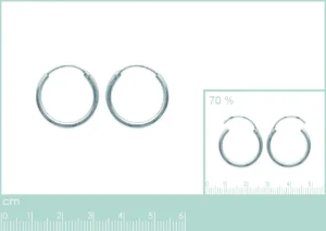 Boucles d'oreilles créoles argent 925 rhodié 20mm gris