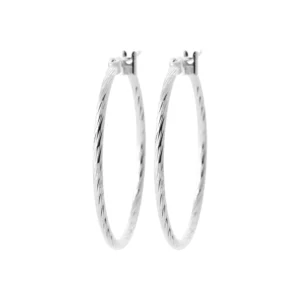 Boucles d'oreilles créoles argent 925 rhodié gris rhodié