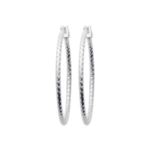Boucles d'oreilles créoles argent 925 rhodié gris rhodié