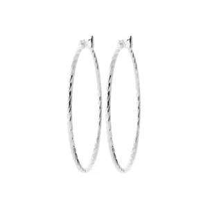 Boucles d'oreilles créoles argent 925 rhodié gris rhodié